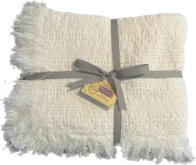 Sale: 100% Cotton Throw Blankets – 50″ x 60″: White, Made in USA