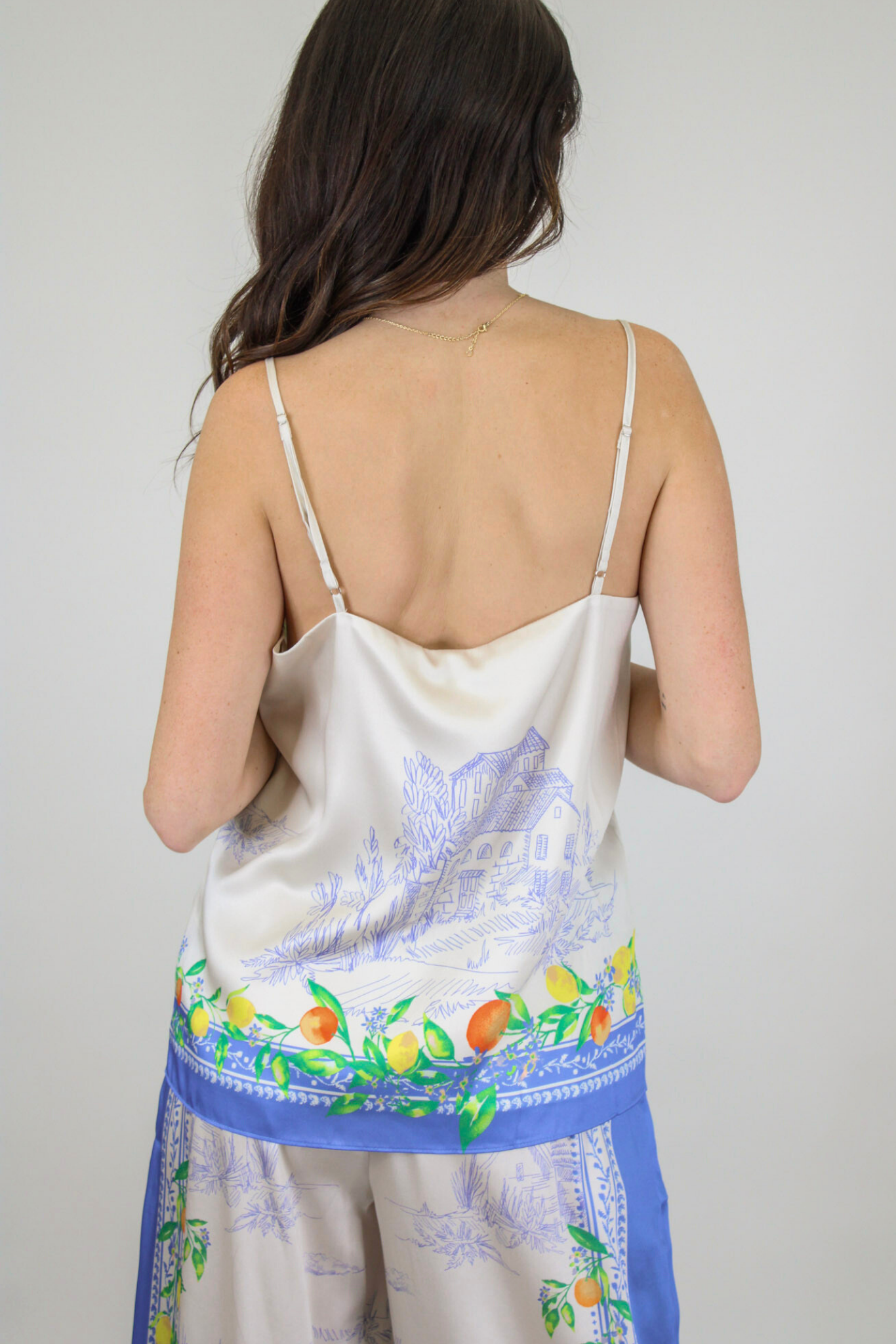 Santorini Skies Satin Tank