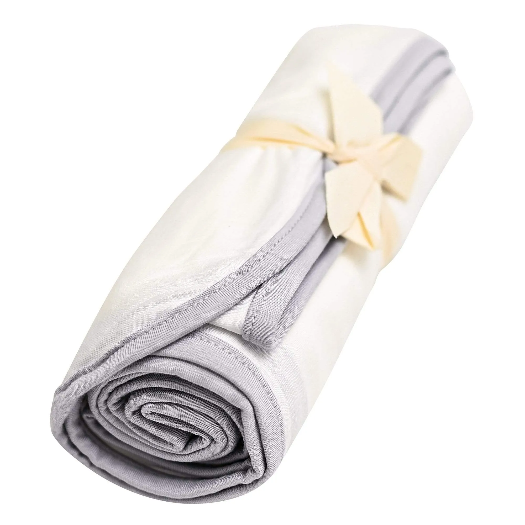 Swaddle Blanket in Cloud with Storm Trim