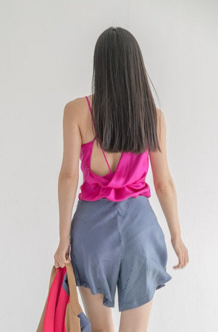 THALIA Silk Draped Blouse