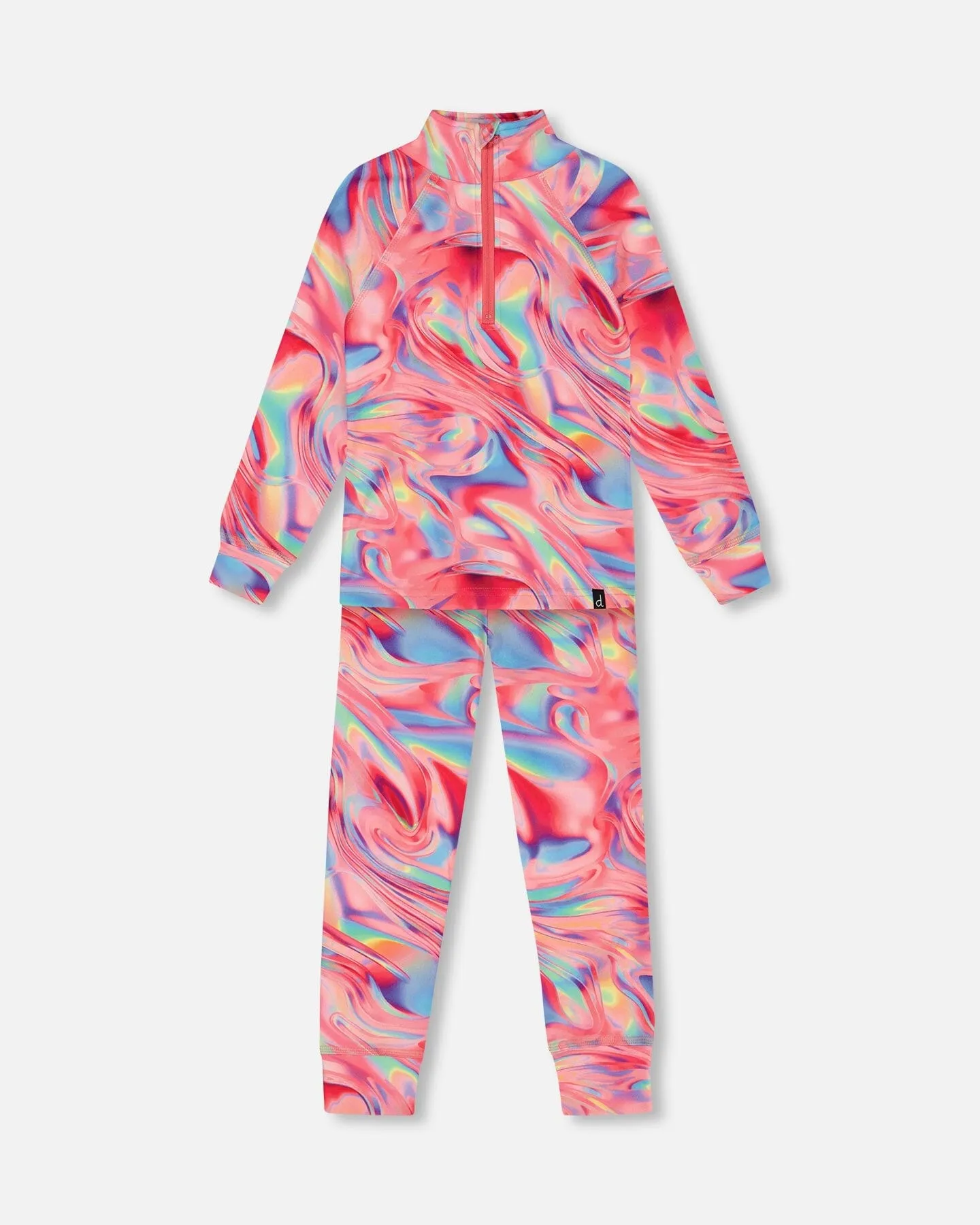 Two Piece Thermal Underwear Set Printed Marble