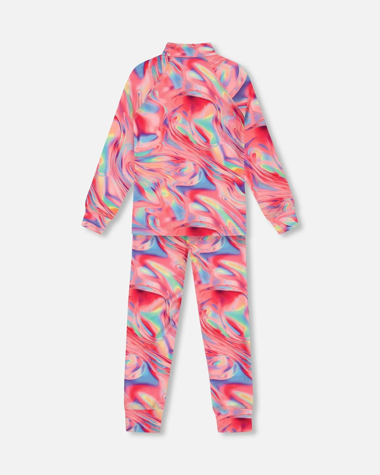 Two Piece Thermal Underwear Set Printed Marble