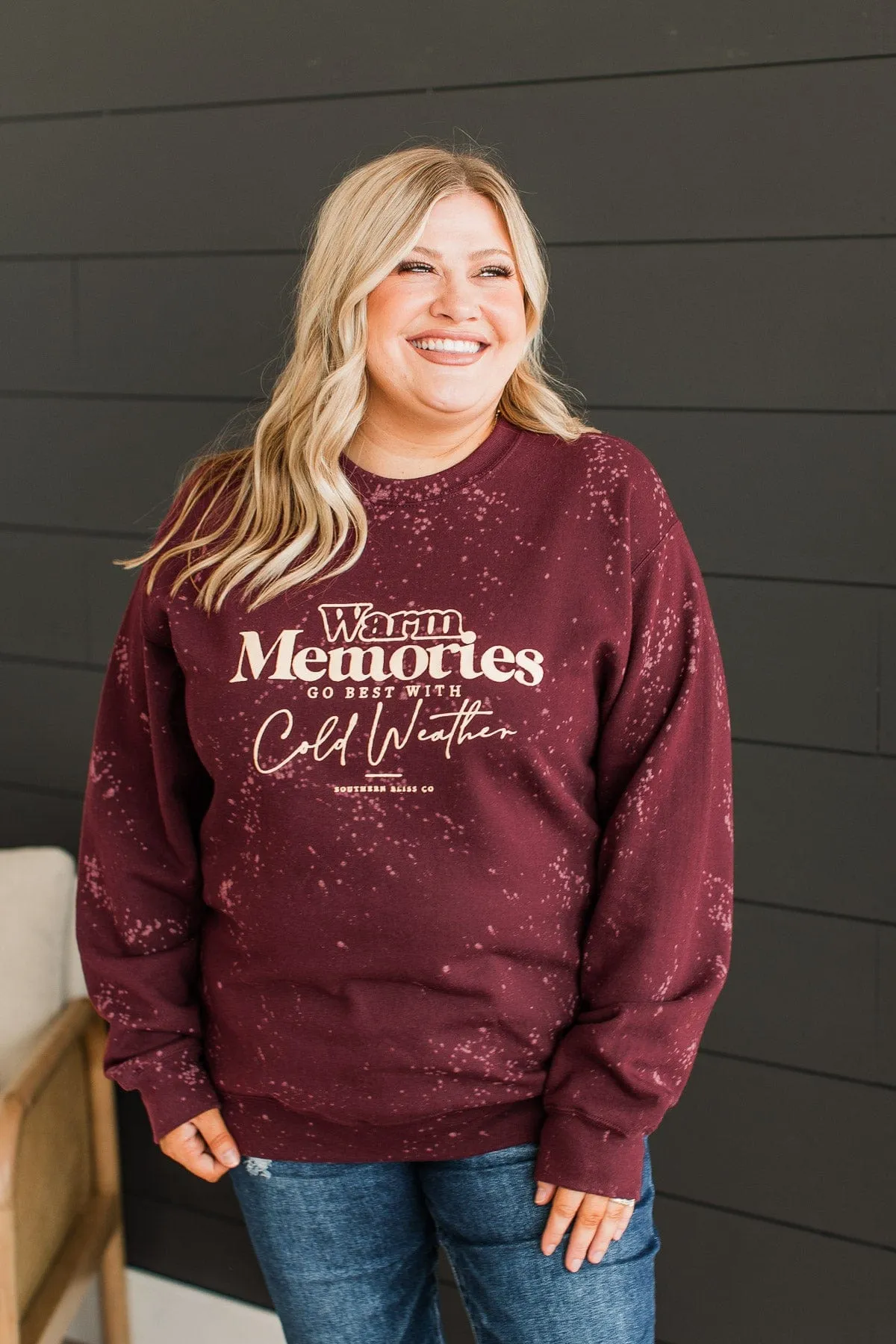 Warm Memories Crew Neck Pullover- Burgundy