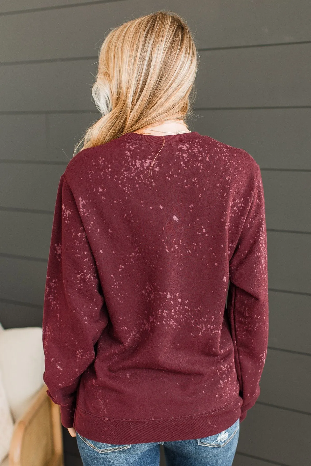 Warm Memories Crew Neck Pullover- Burgundy